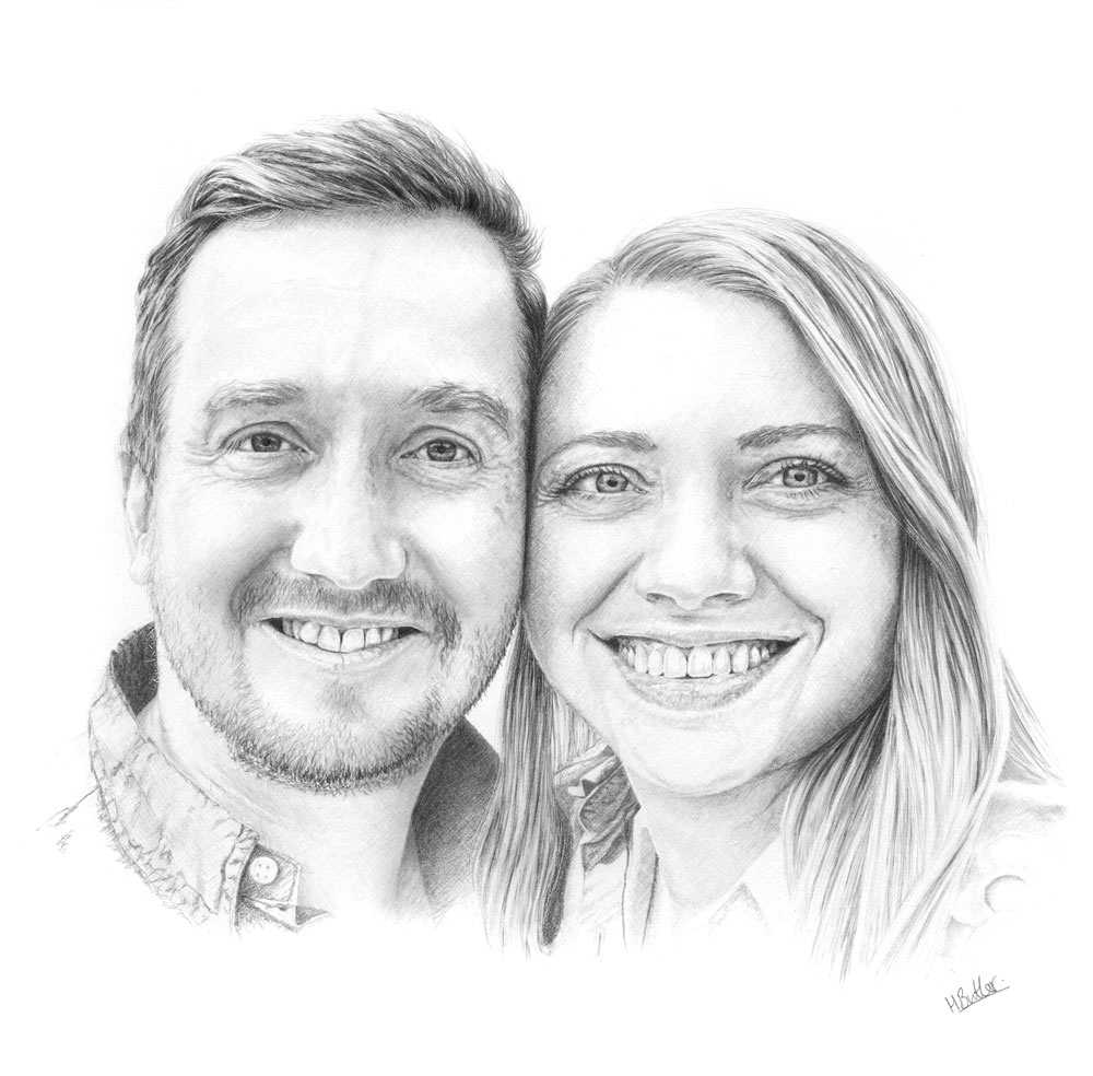 pencil portrait couple